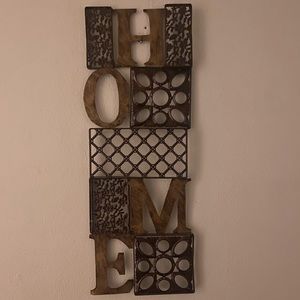 Beautiful metal HOME wall decor